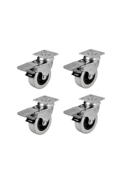 Hts 254- Döner Tablalı Frenli Mobilya Tekeri Çap : 52 Mm 4 Ad.