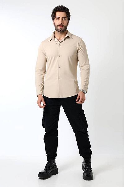 Benim Denim Men's Slim Fit Knitted Shacket – A.Beige |   Seasonal Sports Stylish Design