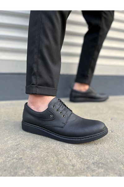 Joy Ayakkabı Jy0610 Clasico Lace-Up Skin Men's Casual Classic Shoes Cst - Matte Black