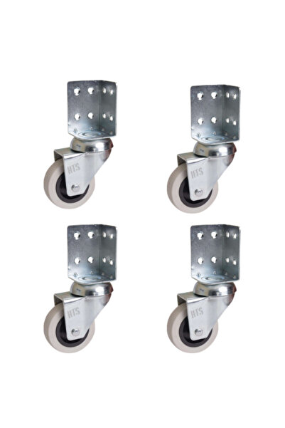 Hts 331 L Çift Bilyalı Köşe Tablalı Mobilya Tekeri 50mm 4'lü Set