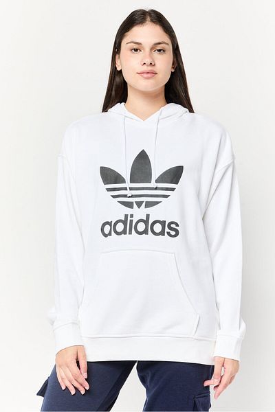 adidas Women Sportswear Fit Long Sleeve Outdoor Hoodies, White