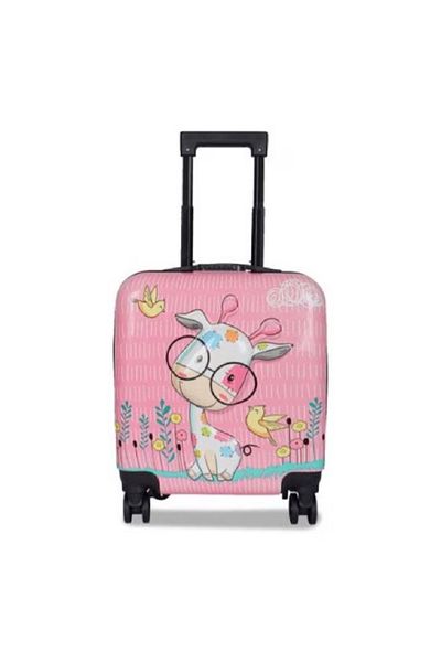 OEM Children's cabin trolley with 3D cartoons 43 x 36 x 23 cm for children, ZUBI HOME, with 4 wheels, PINK