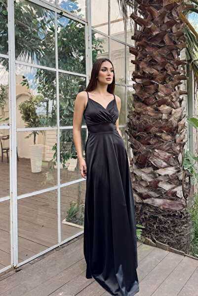 Sindimoda Askı Detay Saten Abiye 582151