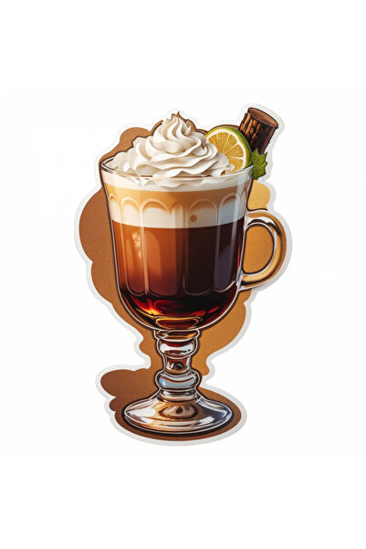 INOVATIX Set de 8 piese, Autocolant Cocktail cafea irlandeză într-o cană cu p...