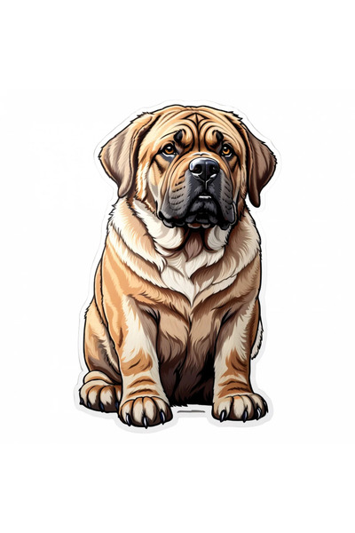 INOVATIX Set de 8 bucăți, autocolant câine Mastiff, INOVATIX®. 6 cm