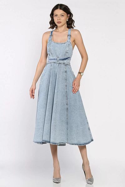 GÜLSELİ Rochie de damă Ice Blue Jean Denim Kilos Salopet