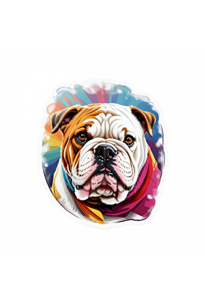 INOVATIX Set de 8 bucăți, autocolant câine buldog, INOVATIX®. 6 cm