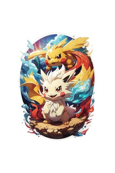 INOVATIX Set de 8 piese, autocolant medalion Pokemon, INOVATIX®. 6 cm