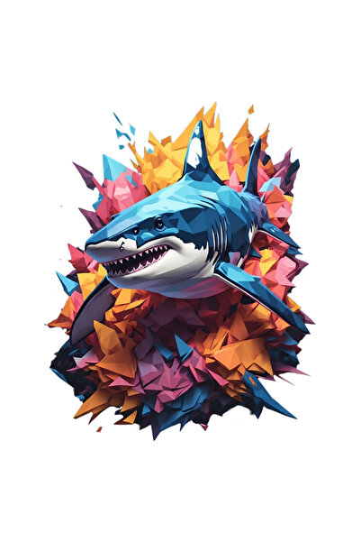 INOVATIX Set de 8 piese, autocolant rechin, INOVATIX®. 6 cm