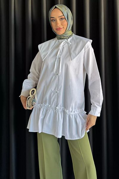 julude Tunica hijab cu detaliu guler alb