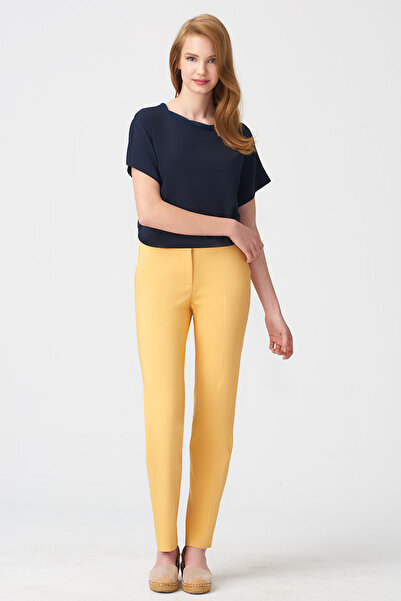 Ground Pepper Boru Paça Sarı Klasik Pantolon