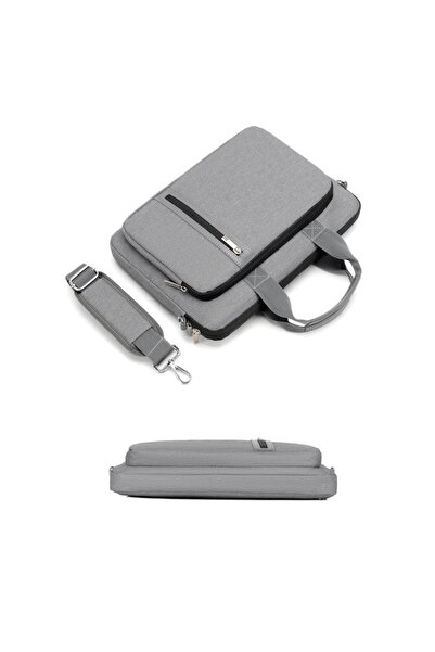 OEM Geantă casual pentru laptop de 15,6 inch, interior căptușit pentru protecție, două compartimente, culoare gri