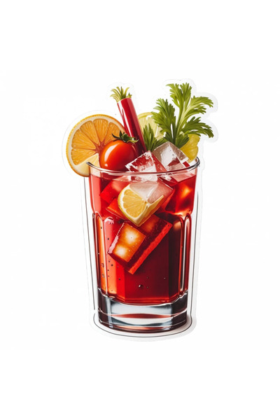 INOVATIX Set de 8 piese, Autocolant Cocktail Bloody Mary cu gheață, INOVATIX®...