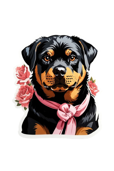 INOVATIX Σετ 8 τεμαχίων, αυτοκόλλητο ροτβάιλερ Με κασκόλ, INOVATIX®. 6 εκ.