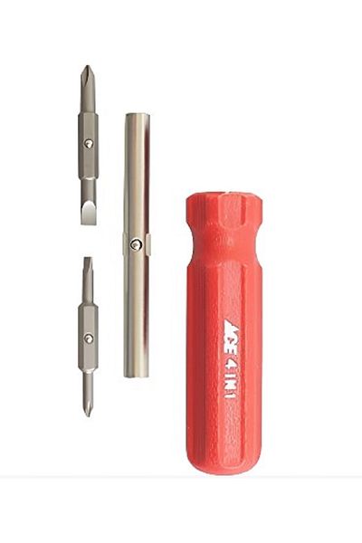 ACE 4-In-1 Screwdriver Red and Silver