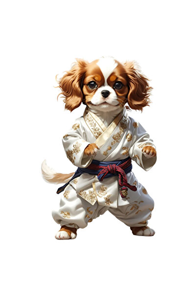 INOVATIX Set de 8 piese, autocolant cățeluș karate, INOVATIX®. 6 cm