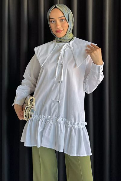 julude Tunica hijab cu detaliu guler alb