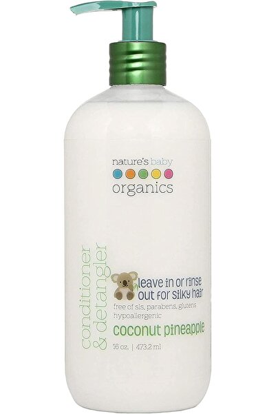 Nature'S Baby أورجانيكس - بلسم ومزيل تشابك الشعر بنكهة جوز الهند والأناناس 16 أونصة سائلة