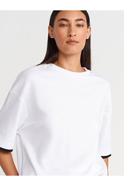 Dilvin 31894 Couple Look Oversize T-Shirt-White