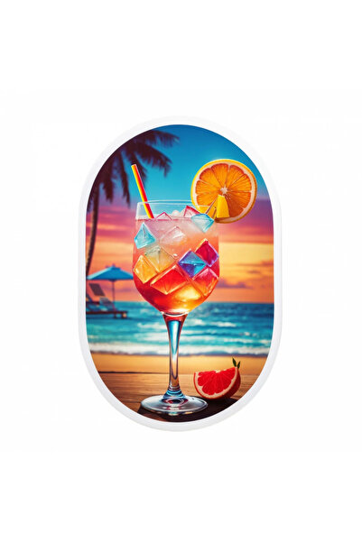 INOVATIX Set of 8 pieces, Sticker Cocktail s3x on the beach, INOVATIX®. 6 cm
