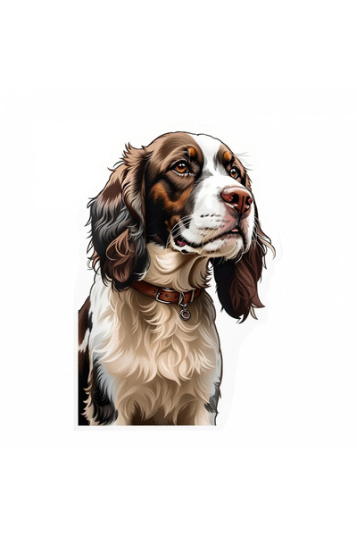 INOVATIX Set de 8 piese, Autocolant câine springer spaniel cu zgardă, INOVATI...