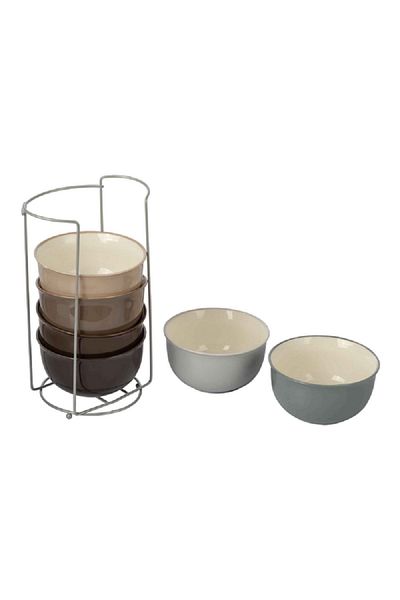 Bien Servi 6-Piece Assorted Bowl Set with Stand