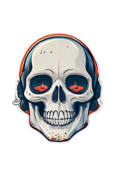 INOVATIX Set de 8 piese, autocolant craniu cu păr lung, INOVATIX®. 6 cm