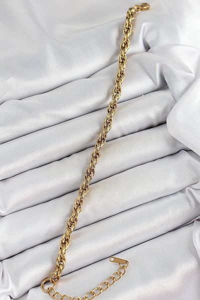 Clariss 316L Steel Gold Color Twist Model Women's Bracelet