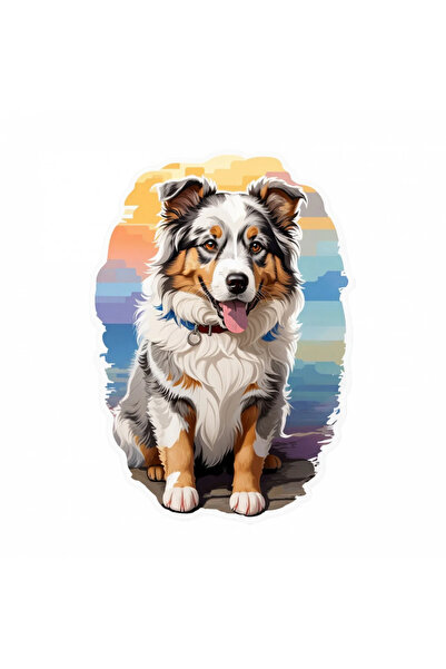 INOVATIX Set de 8 piese, autocolant câine ciobănesc australian cu zgardă, INO...