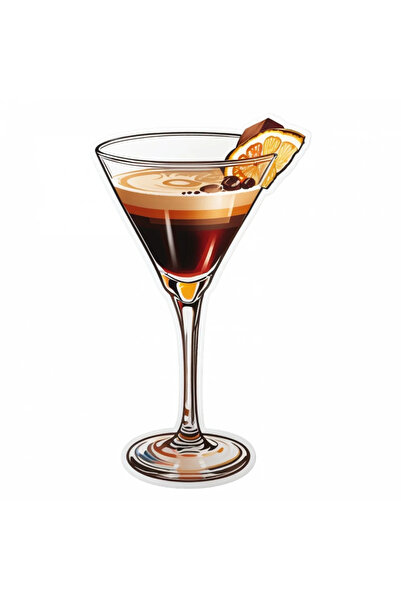 INOVATIX Set de 8 piese, Autocolant Cocktail espresso martini, INOVATIX®. 6 cm