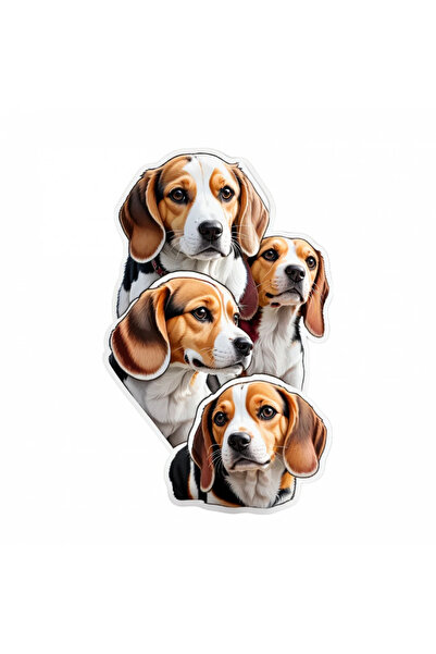 INOVATIX Set de 8 autocolante pentru câini Beagle, INOVATIX®. 6 cm