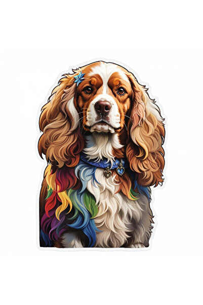 INOVATIX Set de 8 piese, autocolant câine Cocker spaniel, INOVATIX®. 6 cm