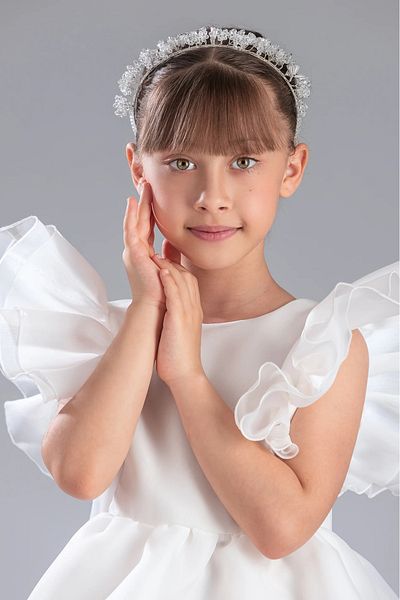 vestitino Κομψό σχέδιο Princess Crowned Tailed Girl Παιδικό βραδινό φόρεμα