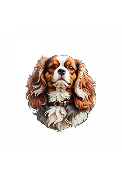 INOVATIX Set de 8 piese, autocolant Puppy Spaniel cu zgardă, INOVATIX®. 6 cm