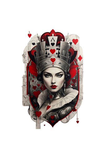 INOVATIX Set of 8 pieces, Queen of Hearts Sticker, INOVATIX®. 6 cm