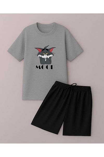 uyguntarz Unisex-Shorts-Set mit Mood-Print-Design