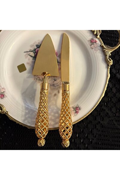 Zuccara Maison 2'li Pasta Servis Seti – Altın & Gümüş Renk Seçenekli