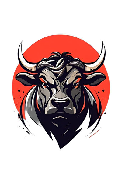 INOVATIX Set de 8 piese, autocolant Taur Feroce, INOVATIX®. 6 cm