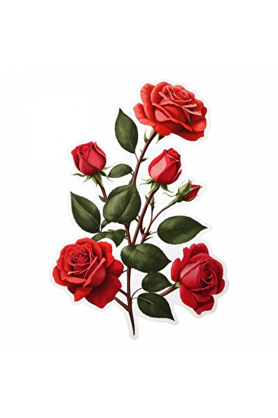 INOVATIX Set de 8 piese, autocolant Trandafiri cu frunze și boboci, INOVATIX®...