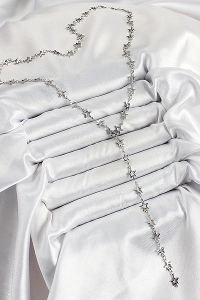 Clariss Brass Silver Color Starry Women's Y Necklace