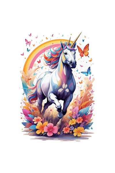 INOVATIX Set de 8 piese, autocolant Unicorn în fugă, INOVATIX®. 6 cm