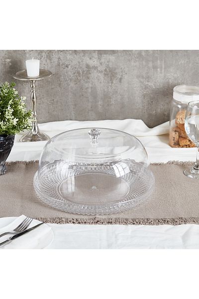 Home Center طبق كيك ثلجي مع قبة - تصميم أكريليك عصري، 33 سم