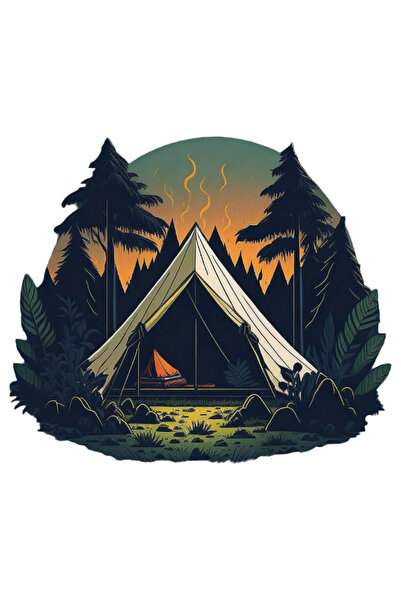 INOVATIX Set de 8 bucăți, autocolant cort pădure, INOVATIX®. 6 cm