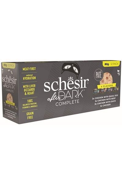 Schesir After Dark In Pate Variety Pack For Cat - 12x80g