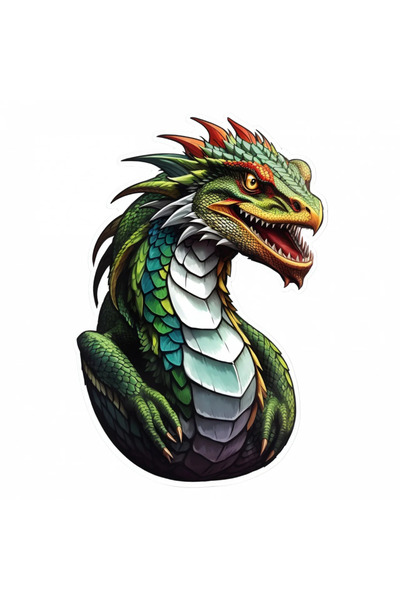 INOVATIX Set de 8 piese, autocolant creatură mitologică bust de bazilisc, INO...