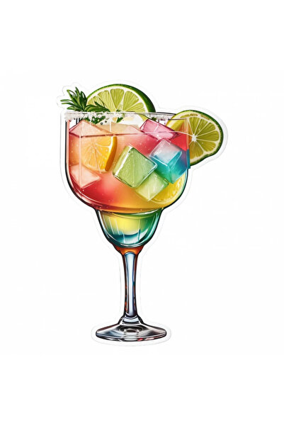 INOVATIX Set de 8 autocolante cocktail Margarita cu lime și gheață, INOVATIX®...