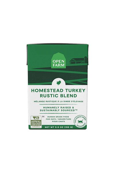 Open Farm Homestead Turkey Rustic Blend Wet Cat Food - 155G Pack of 6