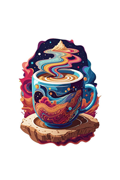 INOVATIX Set de 8 autocolante pentru cană de cafea cu abur, model curcubeu, I...