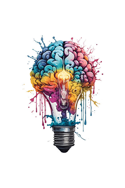 INOVATIX Σετ 8 τεμαχίων, Αυτοκόλλητο Εγκέφαλος σε λάμπα, INOVATIX®. 6 εκ.