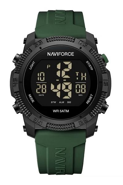 Naviforce Men Digital LED Watch Luxury Big Dial Wristwatch 5ATM Waterproof Silicone Watch